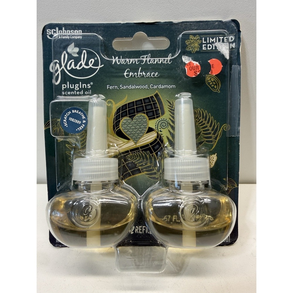 Glade Plugins Warm Flannel Embrace Oil Refill Twin Pack Limited Edition